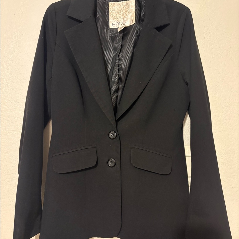 Arden B Black Blazer With Faux Pockets Size M